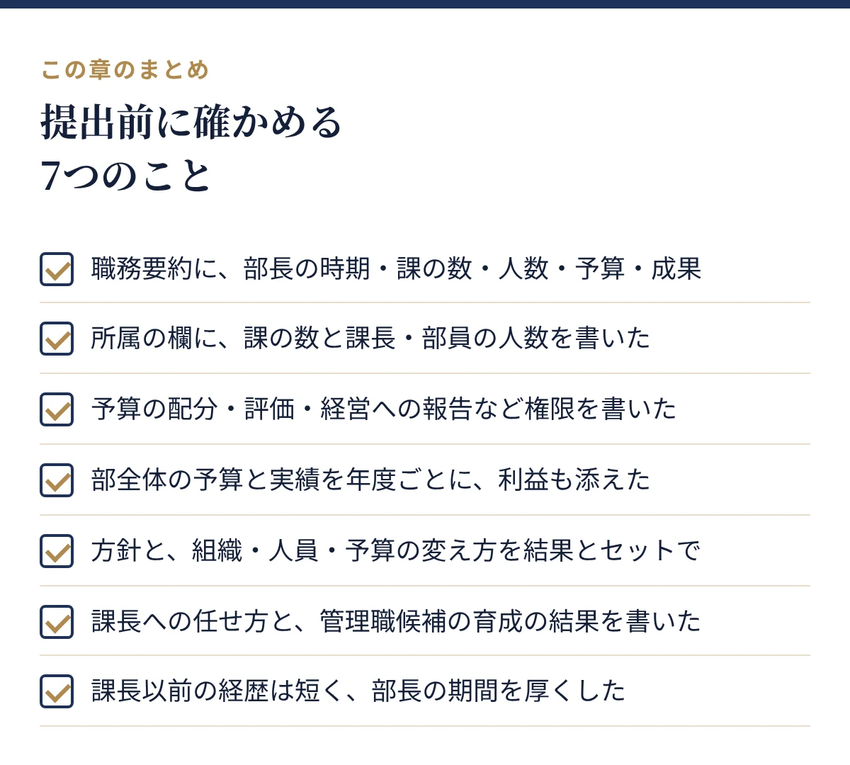 提出前に確かめる7つのこと