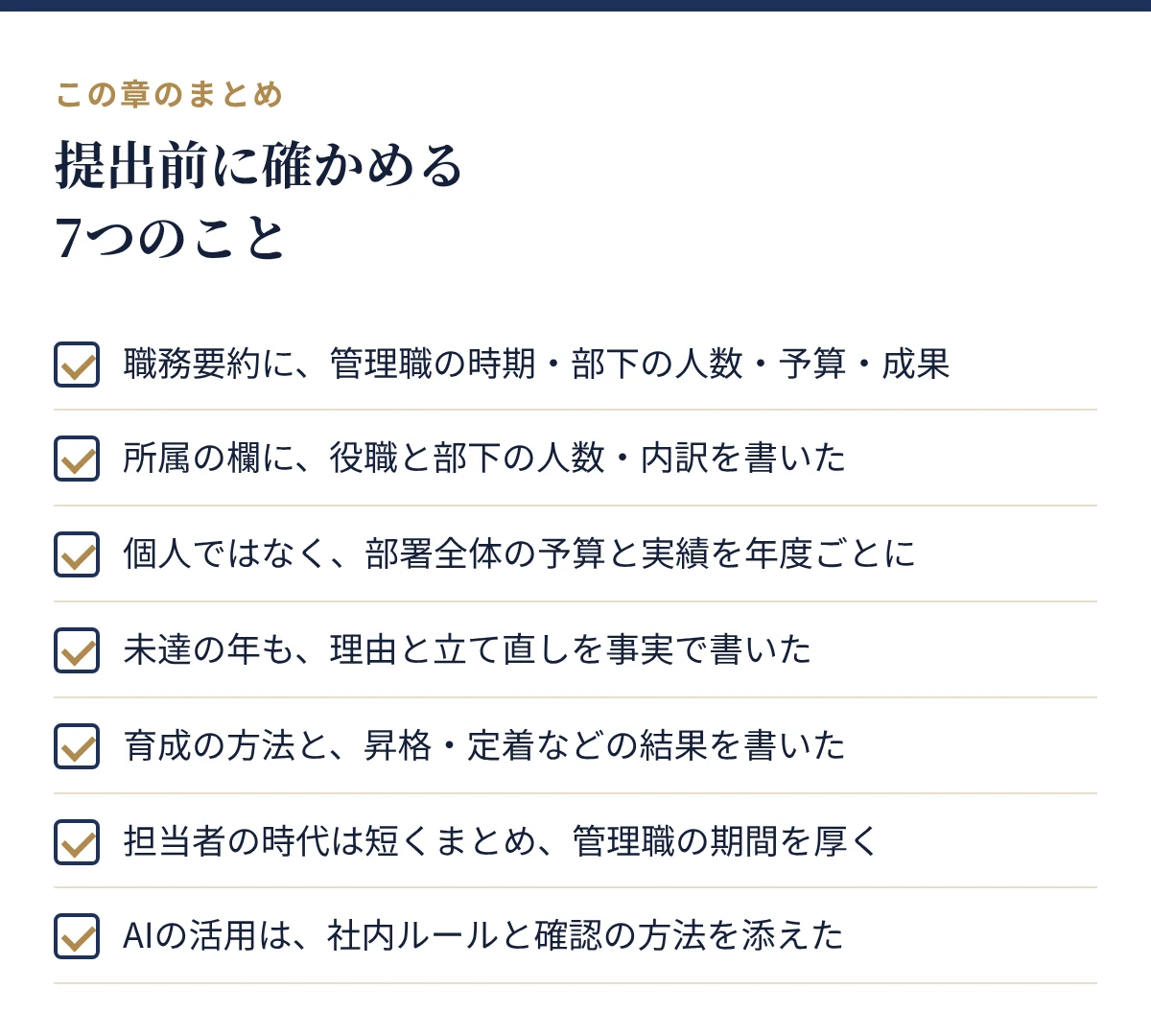 提出前に確かめる7つのこと
