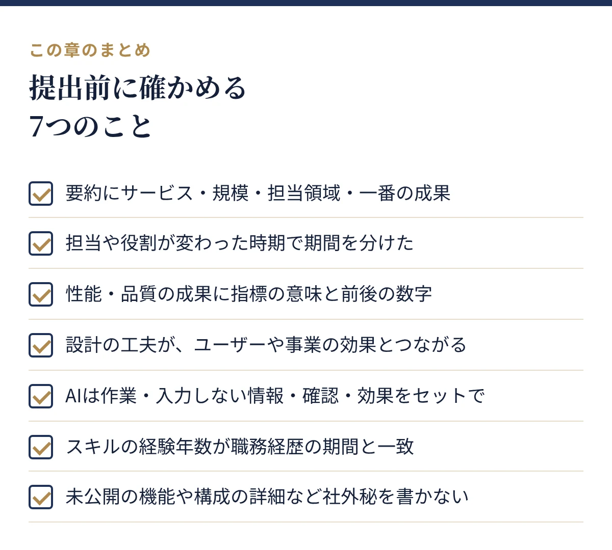 提出前に確かめる7つのこと